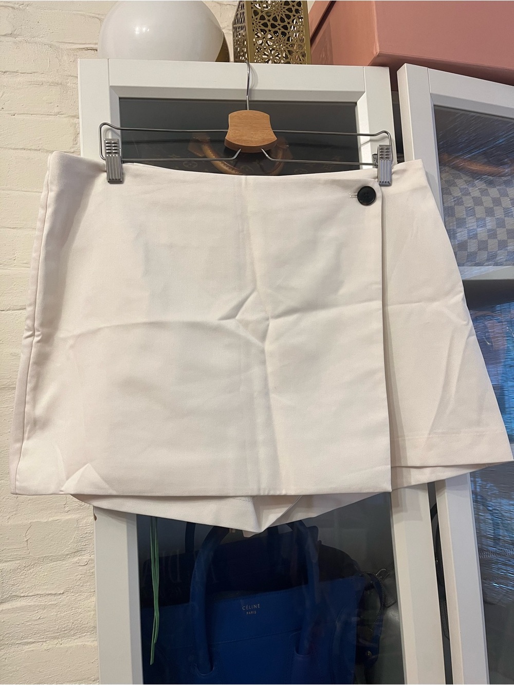 H&M White Wrap-Style Mini Skort